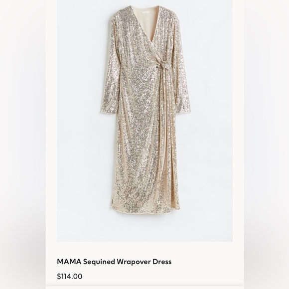 NWT MAMA Sequined Wrapover Maternity Dress sz Small🌹 - Picture 1 of 5